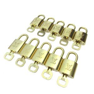 LOUIS VUITTON Padlock & Key Bag Accessories Charm 10 Piece Set Gold